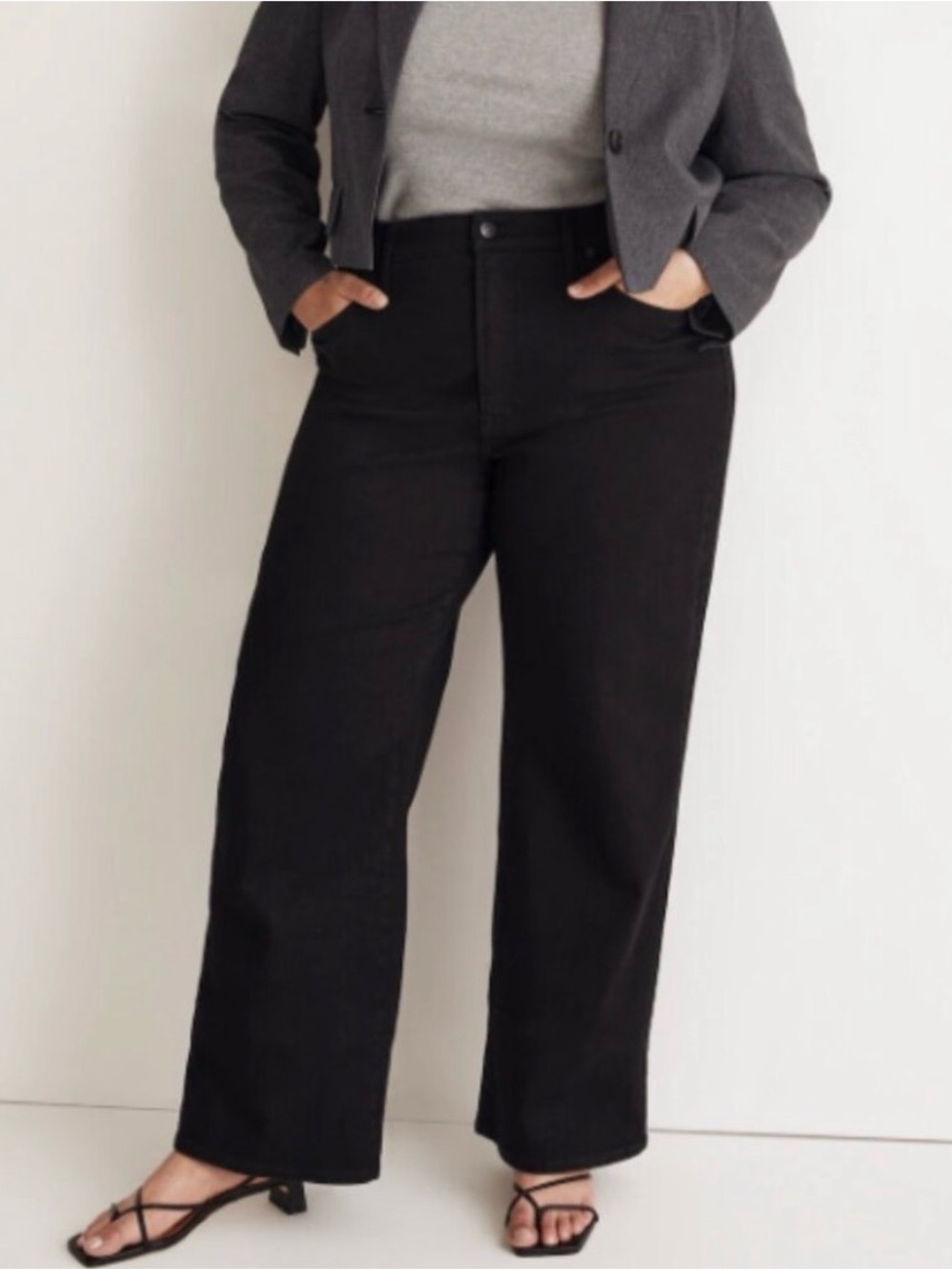 NWT Madewell The Perfect Vintage Wide-Leg Jean SZ 33 in Black